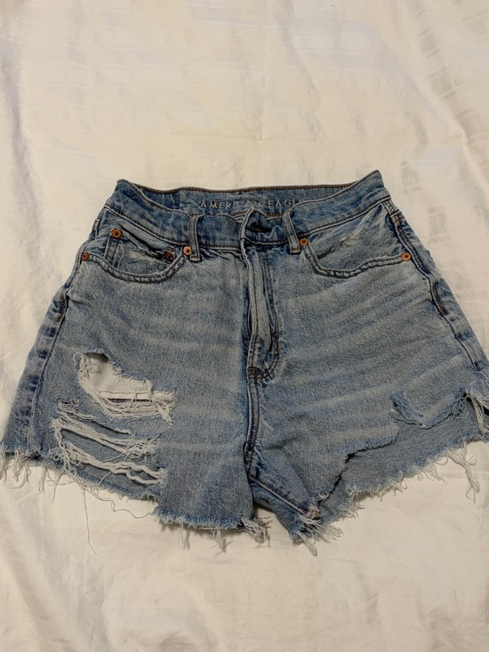 American Eagle Outfitters Pants - American Eagle high rise Light Wash Ripped Denim Shorts